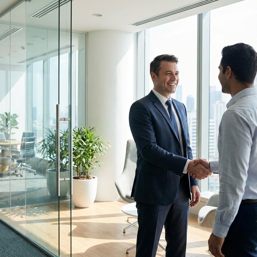 Insurance agent meeting with client